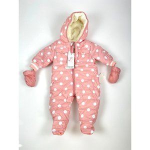 NWT Urban Republic Faux Fur Lined Quilted Jumpsuit Pram Baby Girl